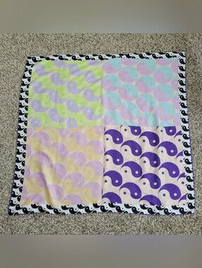 Urban Outfitters Scarf Bandana Shirt Top Yin Yang Satin Purple Pink Square